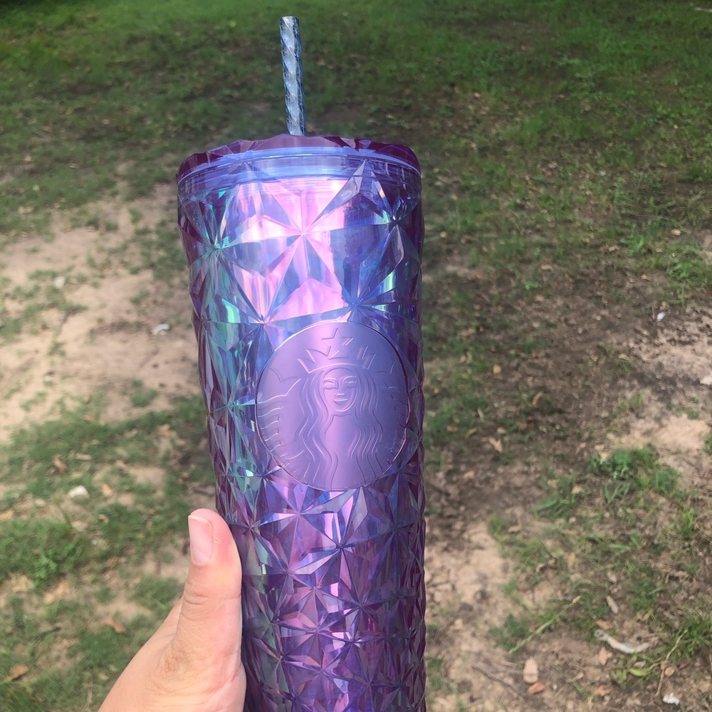 Starbucks Iridescent Purple & Blue Studded Tumbler with Straw